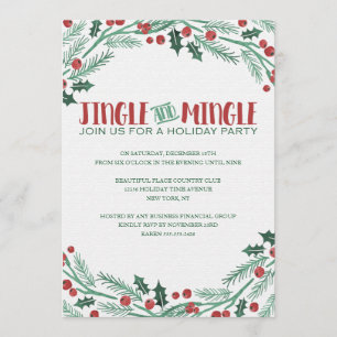 Berry Jingle and Mingle Holiday Party Invitations