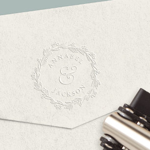 Berry & Leaf Personalized Couples Wedding Embosser