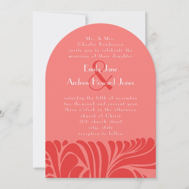 Berry Lime Delight Swirl Wedding Invitation (Front)