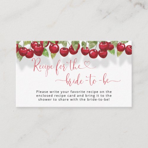 Berry Love is Sweet Recipe for the bride to be Enclosure Card
