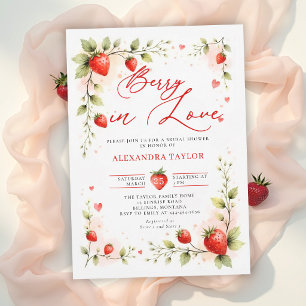 Berry Love Strawberry Garden Summer Bridal Shower Invitation