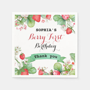 Berry Lovely First Birthday Napkins