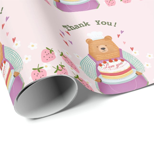 Berry Lovely First Birthday Wrapping Paper (Roll Corner)