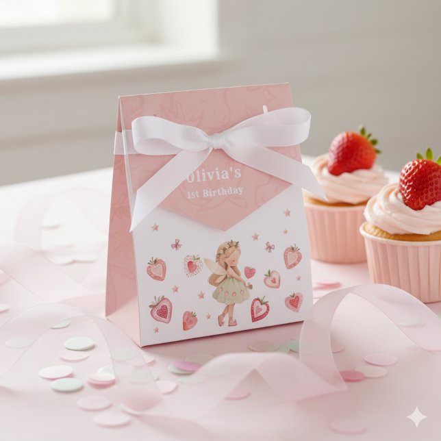 Berry Magical Fairy Girl Birthday Party Strawberry Favor Boxes (Creator Uploaded)