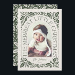 Berry Merriest Little Christmas Arch Photo Holiday Card<br><div class="desc">A unique and modern holiday card featuring an arch photo shape with modern styled typography that curves elegantly around your photo, and original hand-drawn winter foliage artwork. Easily personalize the front and back with your own text and photos using the template provided. To customize even further, click on the “Edit...</div>