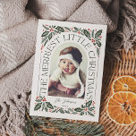 Berry Merriest Little Christmas Arch Photo Holiday Card<br><div class="desc">A unique and modern holiday card featuring an arch photo shape with modern styled typography that curves elegantly around your photo, and original hand-drawn winter foliage artwork. Easily personalize the front and back with your own text and photos using the template provided. To customize even further, click on the “Edit...</div>