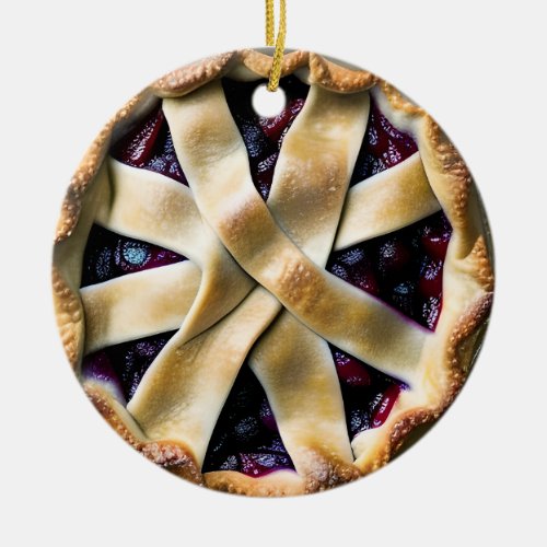 Berry Merry Christmas Cutie Pie   Food Pun Humor Ceramic Ornament