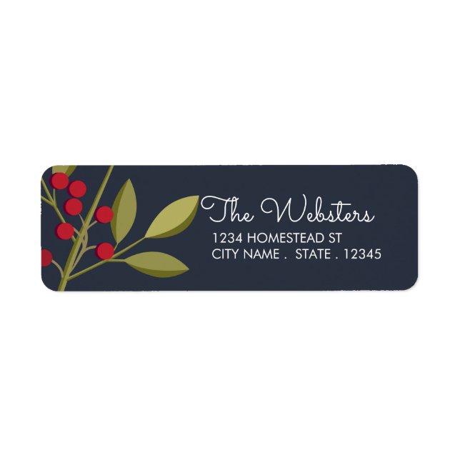 Berry Merry Christmas Return Address Label (Front)
