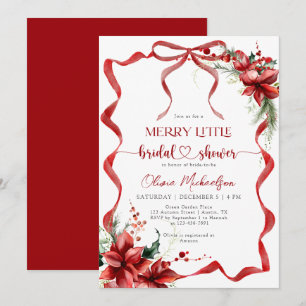 Berry Merry Little Christmas Floral Bridal Shower  Invitation