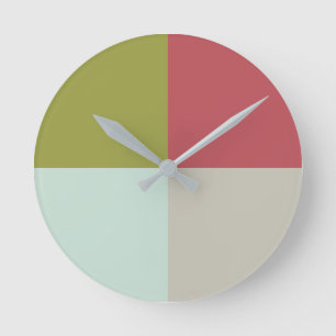 Berry Mint Olive Pebble Round Clock