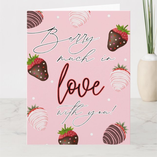 Berry Much in Love, Valentine's Day Greeting  Card (Front)