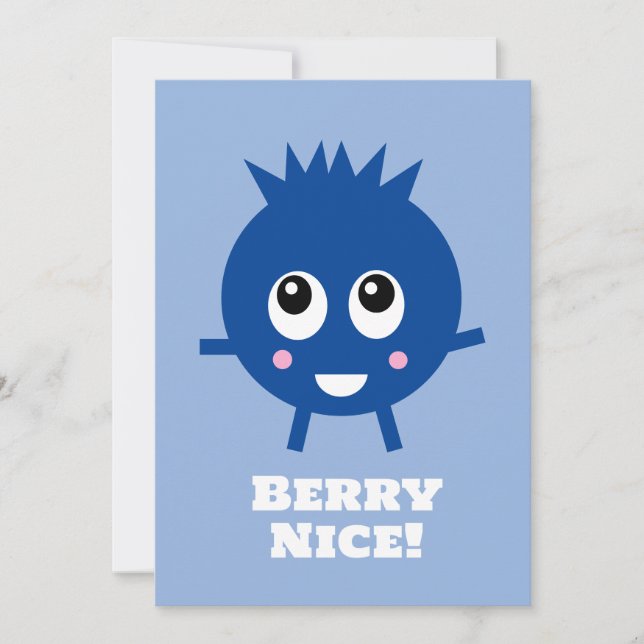 "Berry Nice" Blueberry Congratulations Card (Front)