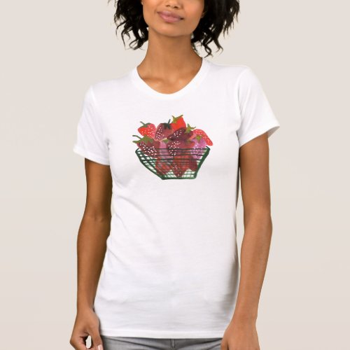 Berry Nice Cute Strawberry Basket Graphic  T_Shirt