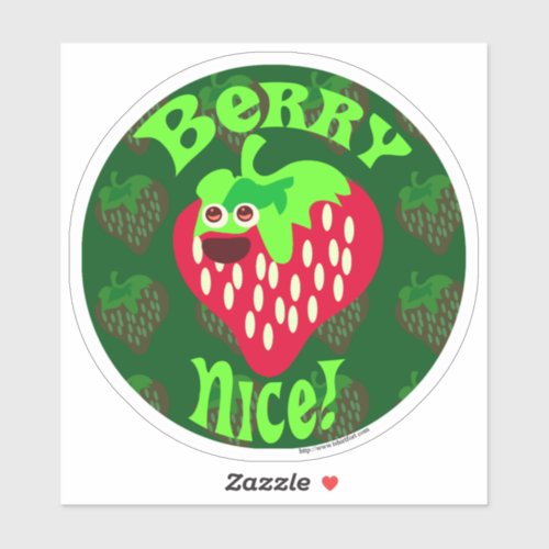 Berry Nice Cute Strawberry Cartoon Fun Art Sticker