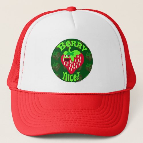 Berry Nice Fun Cute Strawberry Style Art Trucker Hat