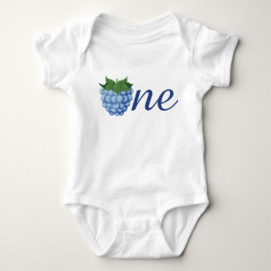 Berry One Blue rapsberry Boy Birthday Baby Bodysuit