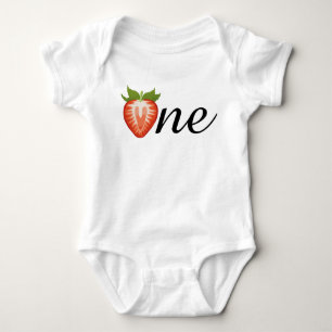 Berry One Strawberry Girls birthday Sweet One Baby Bodysuit