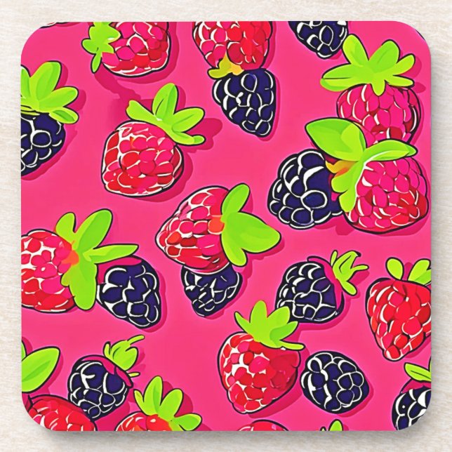 Berry Patch: Sweet Design Beverage Coaster (Front)