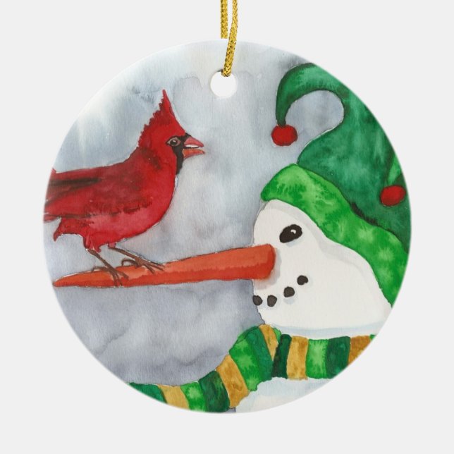 Berry Pickin Ceramic Ornament (Front)