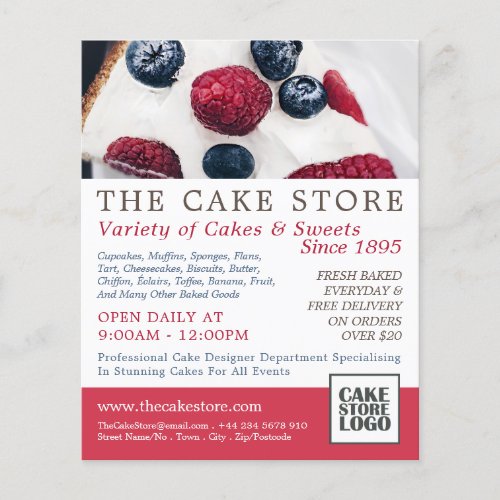 Berry Pie Cakery Cake Store Advertising Flyer