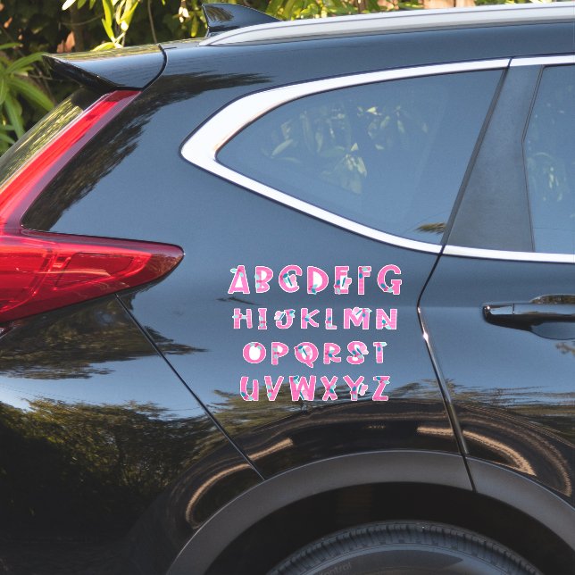 BERRY PINK -a to z- Sticker (Car Side)