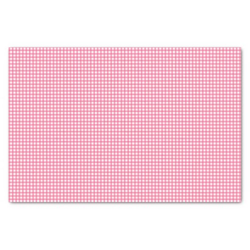 Berry Pink Colored Gingham Check Pattern Tissue Paper