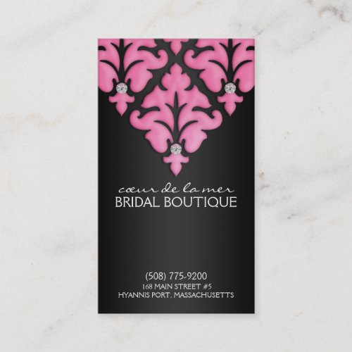 Berry Pink Diamond Damask Appointment Cards Business Cards