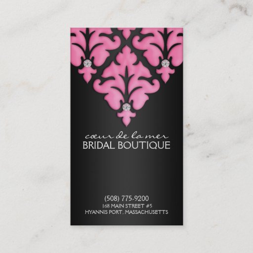 Customizable Berry Pink Diamond Damask Appointment Cards Business Cards