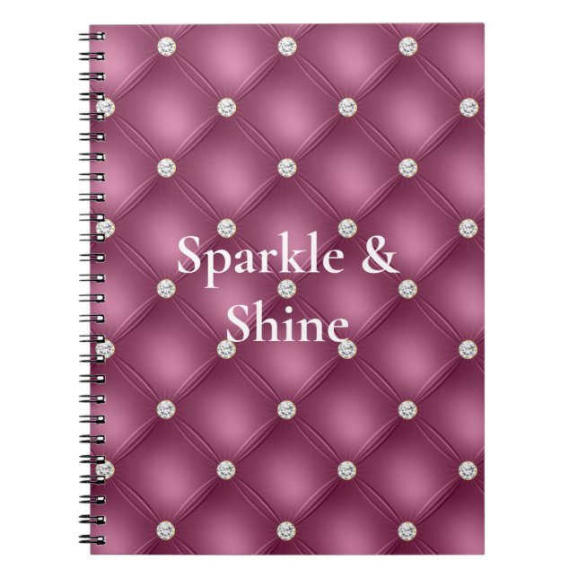 Berry Pink Diamond Tufts Christmas   Notebook (Front)