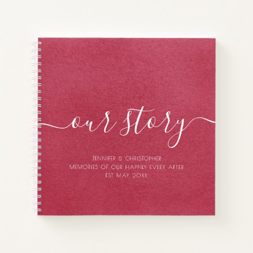 Berry Pink Our Story Memories Couples Keepsake Notebook