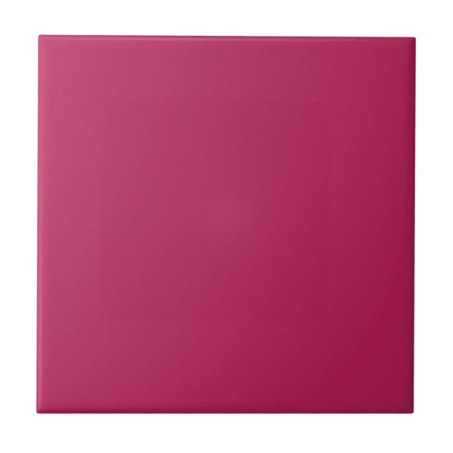 Berry Pink Personalized Trend Color Background Ceramic Tile (Front)