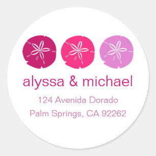 Berry Pink Sand Dollar Address Labels