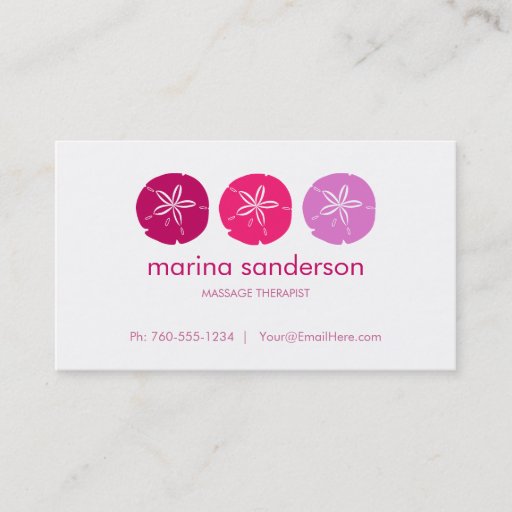 Customizable Berry Pink, Sand Dollar Business Cards