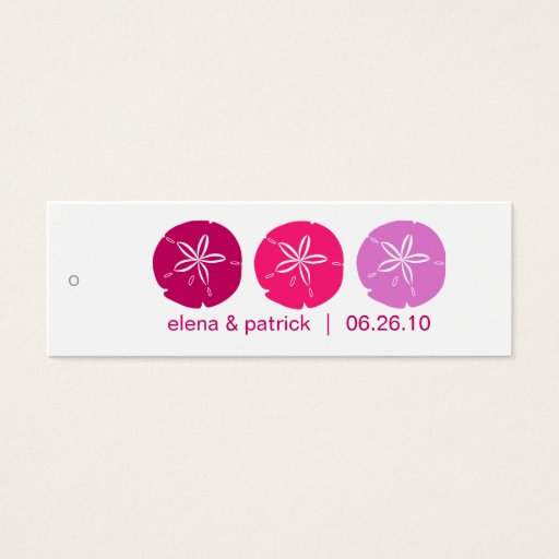 Customizable Berry Pink Sand Dollar Gift Tags Business Cards