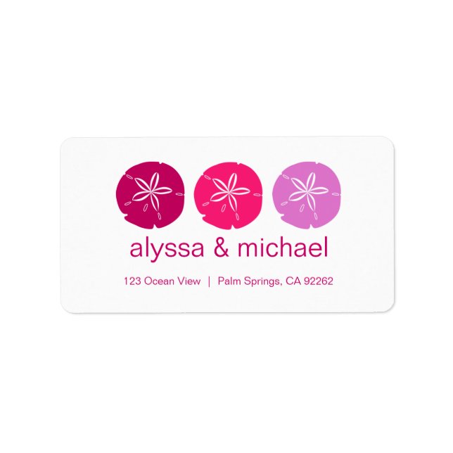 Berry Pink Sand Dollars Address Labels (Front)