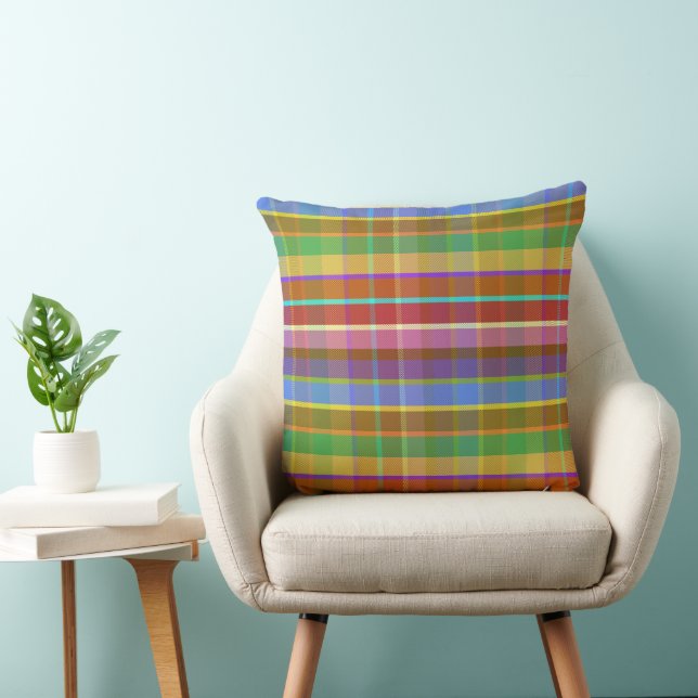 Berry Plaid BDB Throw Pillow (Chair)