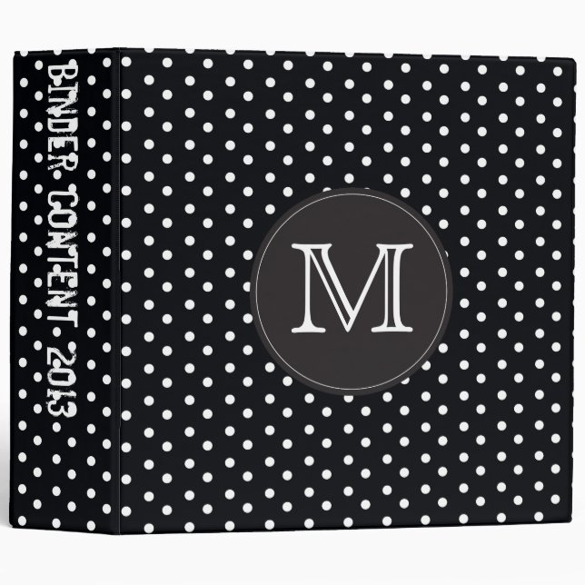 Berry Pop Black and white polka dots Binder (Front/Spine)