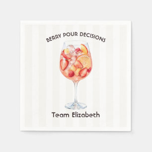 Berry Pour Decisions Coastal Bachelorette Party Napkins