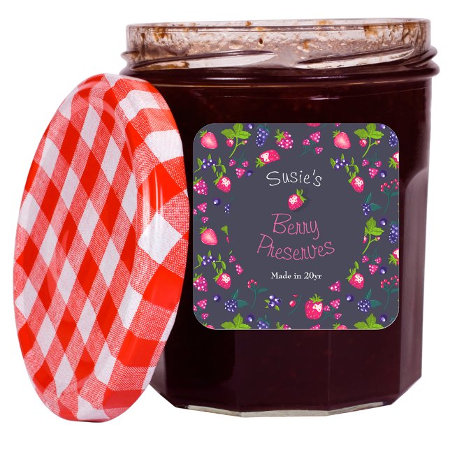 Berry Preserves DIY Canning Food Labels (Creator Uploaded)