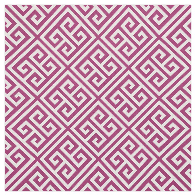 Berry Purple Greek Key Fabric (Swatch)