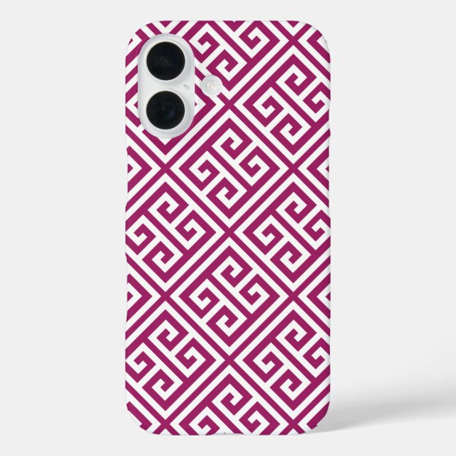Berry Purple Greek Key Pattern Case-Mate iPhone Case (Back)