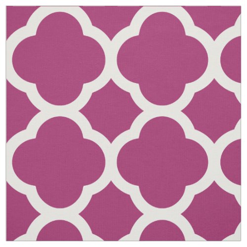 Berry Purple Modern Quatrefoil Large Scale Fabric