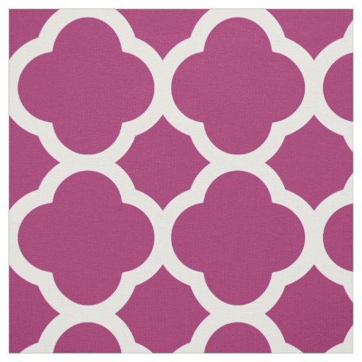 Berry Purple Modern Quatrefoil Large Scale Fabric