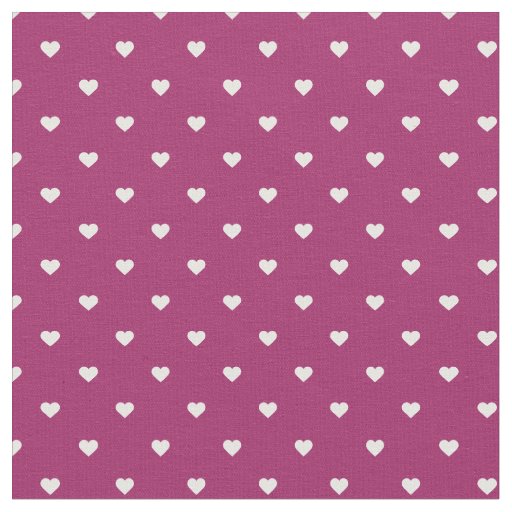 Berry Purple Polka Dot Hearts Fabric