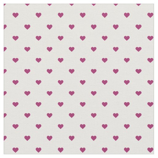 Berry Purple Polka Dot Hearts Fabric