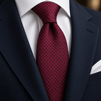 Berry Red Basketweave Texture Solid Neck Tie