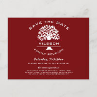 Berry Red Family Tree Reunion Save the Date