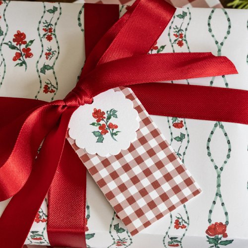 Berry Red Gingham Gift Tags