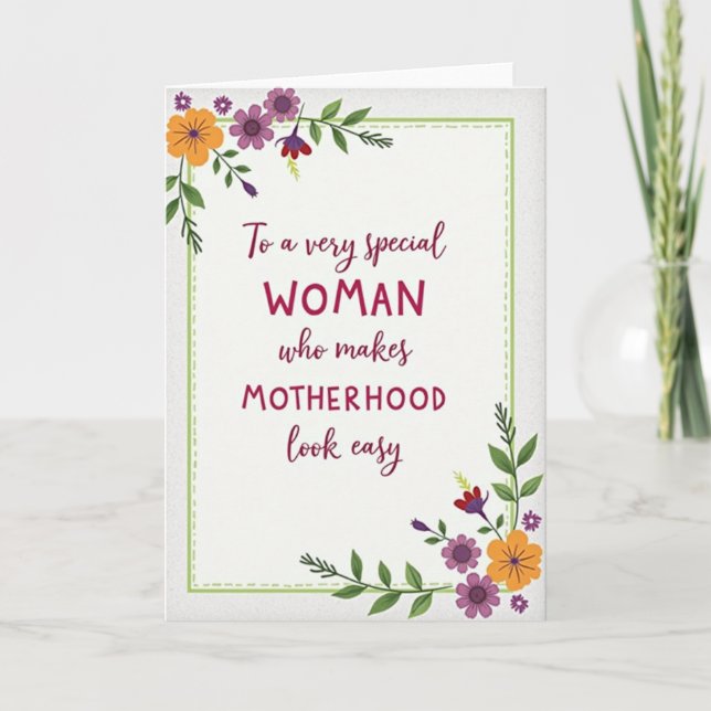 Berry Red Motherhood Card (Front)