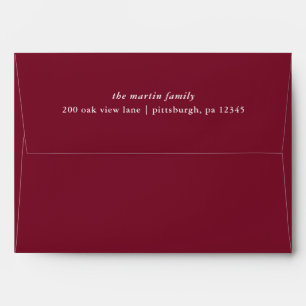 Berry Red Return Name and Address Holiday Envelope